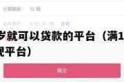 满16周岁就可以贷款的平台（满16岁能贷款的正规平台）